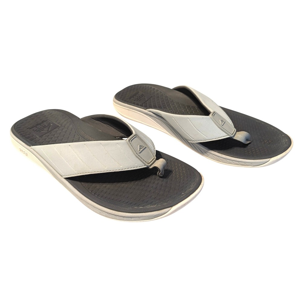 Reef Deckhand Men's 11 Water Friendly Flip Flop Sandals Anatomic Contour Grey